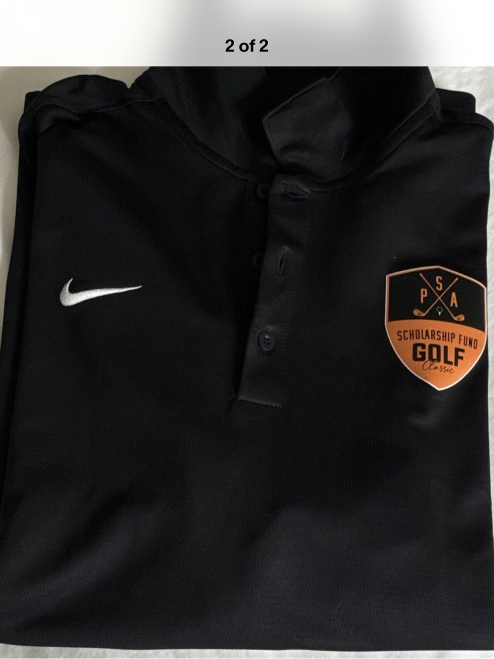 Nike Men’s Black Golf Polo with PSA Scholarship Fund Logo